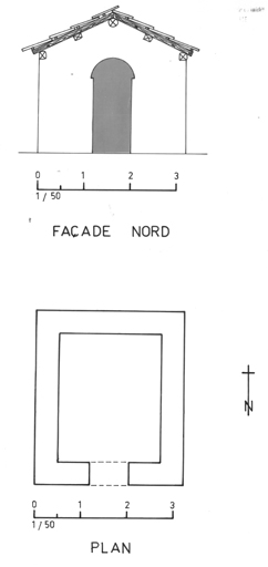 Chapelle Saint-Ignace à Buffère. Plan et façade nord . ; Chapelle Saint-Ignace à Buffère. Plan et façade nord .