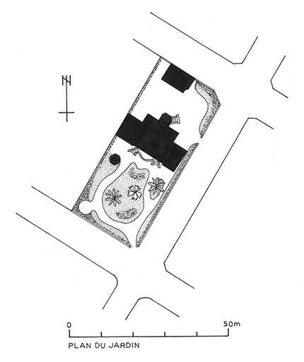 Plan du jardin d'après le plan régulateur de 1883-1886.