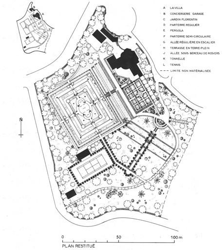 Plan restitué du jardin de 1926.