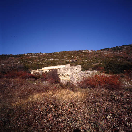 La bergerie de la Puade. ; Vue de situation, prise du sud (avant travaux).