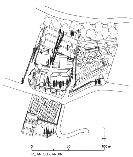 Vue axonométrique de la propriété. Etat en 1988.