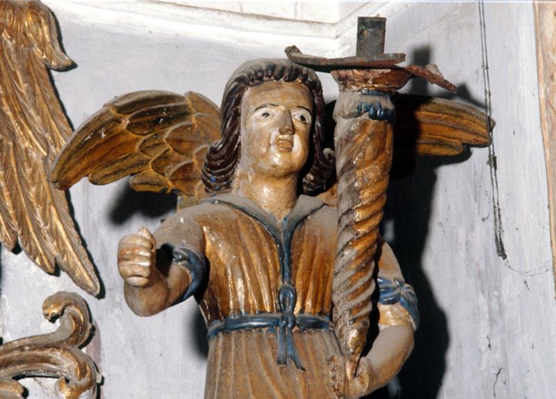 Statues (2) (paire, en pendant, statuettes) : Anges