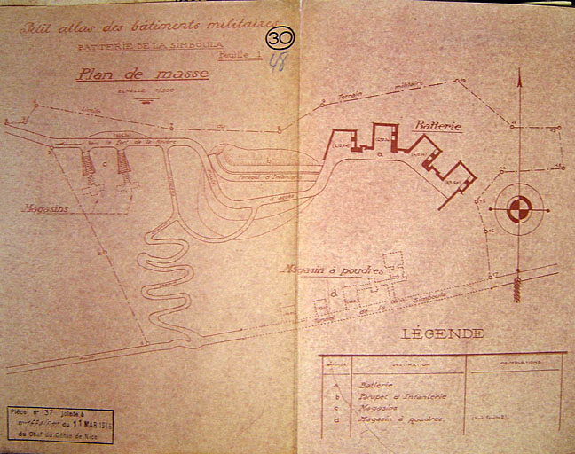 Ouvrage de Colomars, feuille 2. Plan des dessous. 1946