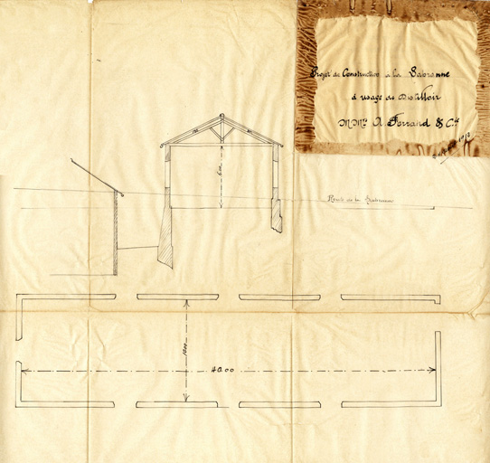 Projet de construction à la Sabranne à usage de distilloir. MM A Ferrand et Cie. 24 août 1912.