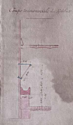 Chemins de fer de Paris à Lyon et à la Méditerrannée - Ligne de Lyon à Marseille - Agrandissement des Ateliers d'Arles - Bâtiment pour pompes à incendie et écuries - Détail du radier.