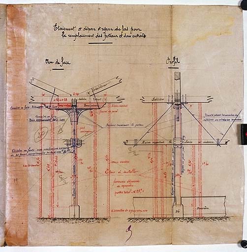 Chemins de fer de Paris à Lyon et à la Méditerranée - Service de la voie - Ateliers, magasins et dépôts - Ateliers d'Arles - Mise en état d'entretien de la charpente en bois du Montage [troisième et dernière partie].