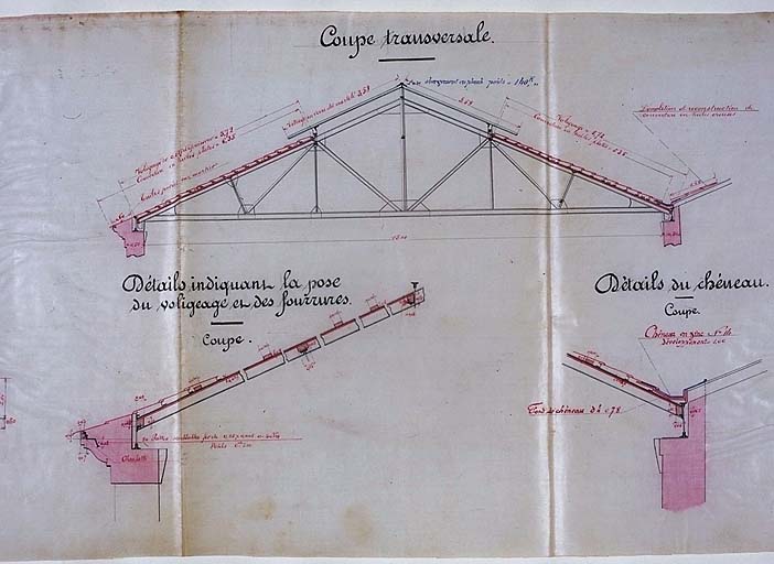 Chemins de fer de Paris à Lyon et à la Méditerranée - Service de la Voie - Ateliers, Magasins et Dépôts - Ateliers d'Arles - Feuille de croquis n° 1 annexée au Métré d'ouvrages d'art n° 4 - Alongement de l'atelier des ajusteurs et installation d'un atelier de rectification - Couverture [détail].