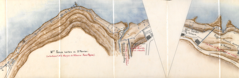 Délimitation du rivage de la mer entre le village de l'Estaque et la pointe de la Lave. Plan joint au procès-verbal de bornage du 19 décembre 1885.