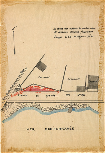 Concession de lais de mer à Lazzarini. Plan