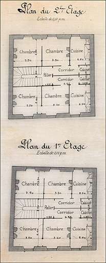 Gendarmerie. Louis Sacoman propriétaire. Plan du 1er étage. Plan du 2e étage.