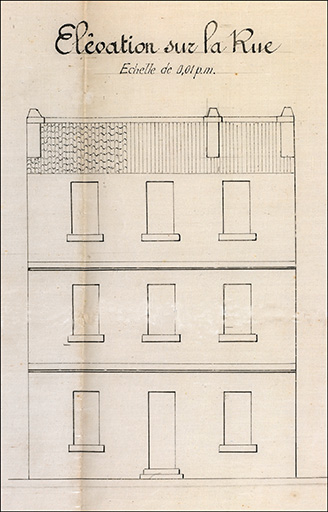 Gendarmerie. Louis Sacoman propriétaire. Elévation sur rue.