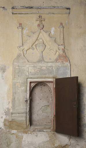 Armoire eucharistique, vue d'ensemble, porte ouverte.