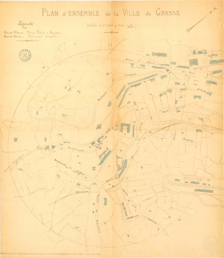 Plan d'ensemble de la ville de Grasse.
