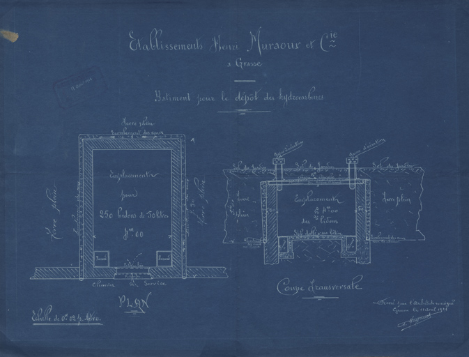 Bâtiment pour le dépôt des hydrocarbures.