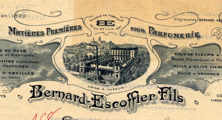 Matières Premières pour Parfumerie Bernard-Escoffier Fils.