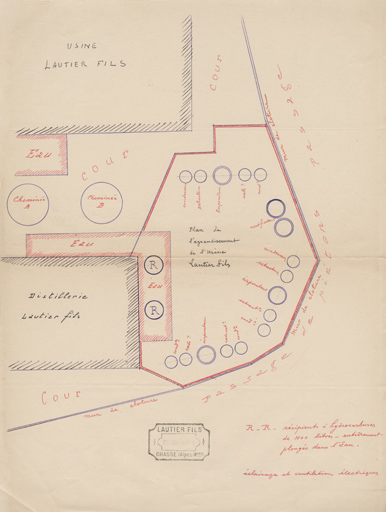 Plan de masse du bâtiment d'hydrocarbures.