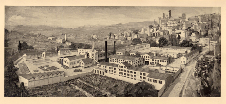 Gravure de l'usine Lautier Fils.