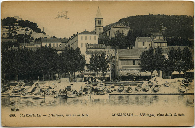 199 - Marseille - L'Estaque, vue de la jetée. Marsiglia - L'Estaque, vista della gitta.