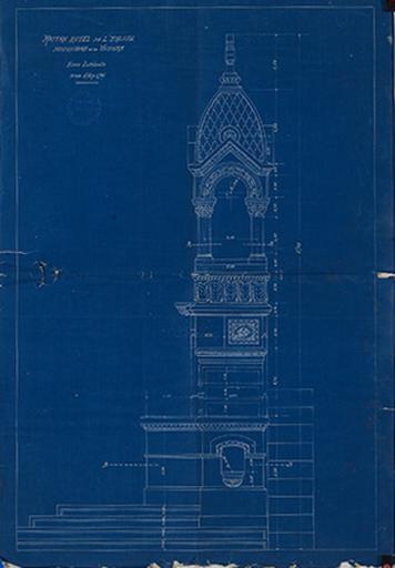 Maître-autel de l'Eglise Notre-Dame de la Victoire. Face latérale. Echelle 0,10 p 1 Mt.