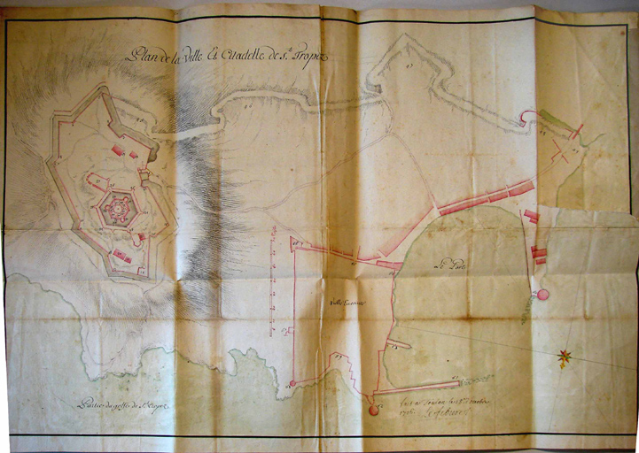 Plan de la ville et citadelle de St Tropez. 1716. ; Plan de la ville et citadelle de St Tropez. 1716