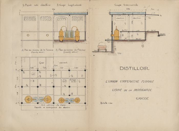 Distilloir L'union coopérative florale Usine de la Marigarde Grasse.