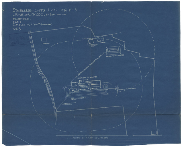 Etablissement Lautier Fils Usine de Grasse N°3 (La Cavalerie) Ensemble Plan.