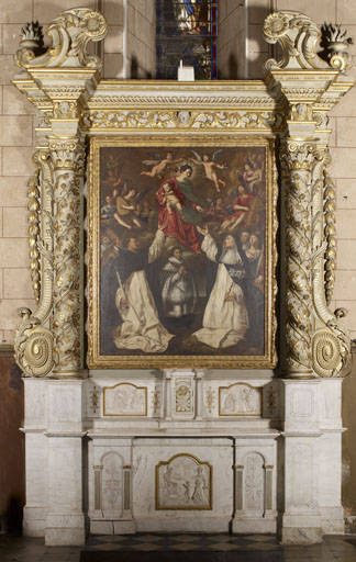 Ensemble de l'autel secondaire de la Donation du rosaire