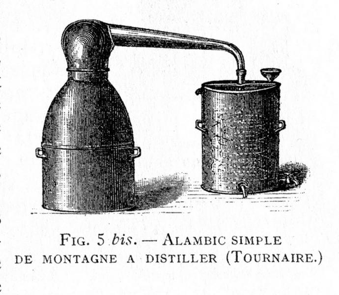 Alambic simple de montagne à distiller (Tournaire).