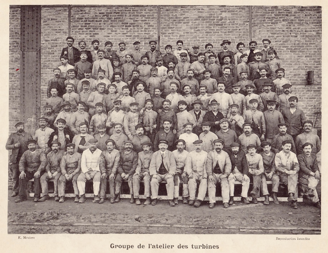 Groupe de l'atelier des turbines.