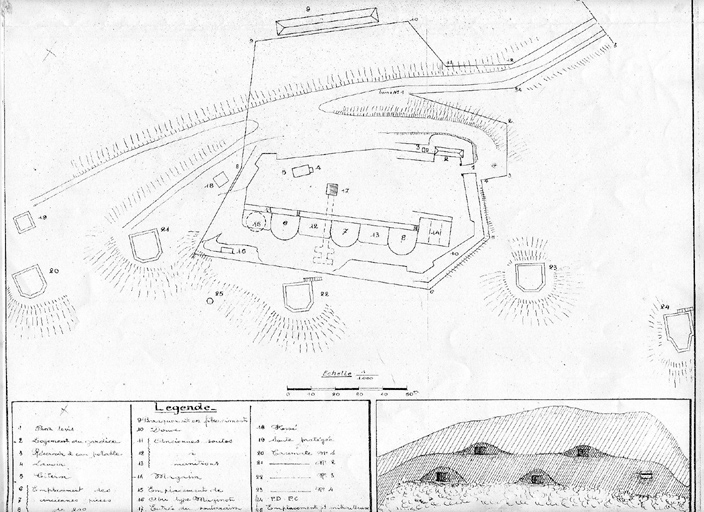 [Plan de la batterie de Mauvanne.] 1945.