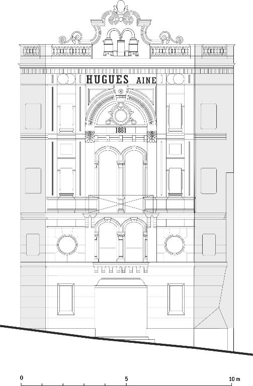 Elévation de la façade antérieure.