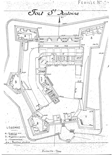 Fort Saint-Antoine. [Plan]. vers 1900.