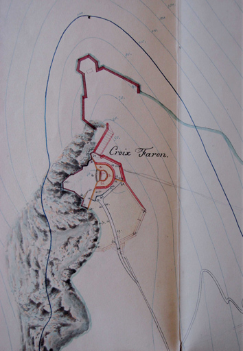 [Projet du fort de la Croix Faron] 1843. Détail : plan topographique.