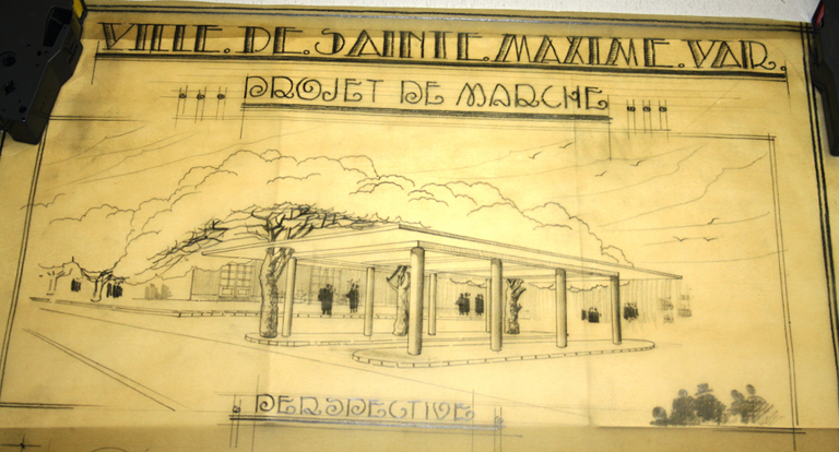 Ville de Sainte-Maxime. Var. Projet de marché. Perspective.
