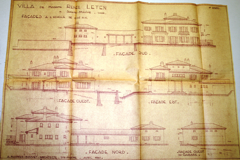 Villa de Madame Renée Leten. Façades.