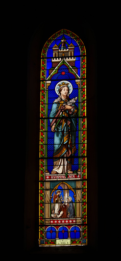 Vue générale : verrière de la Vierge.