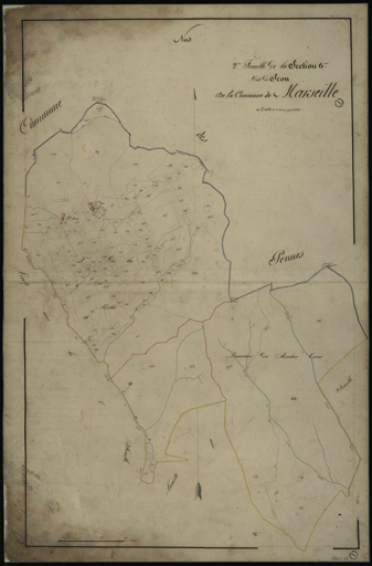 Plan cadastral de Marseille, 1819 : 2e feuille de la section 6 dite de Séon commune de Marseille. [La Nerthe, Roche Trouée]