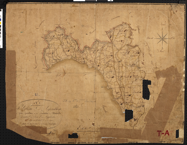 Cadastre de Marseille, 1819 : Tableau d'assemblage du plan parcellaire de la commune de Marseille.