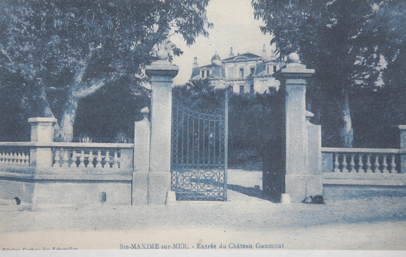 Ste-Maxime-sur-Mer. Entrée du Château Gaumont. [Carte postale, vers 1915.]