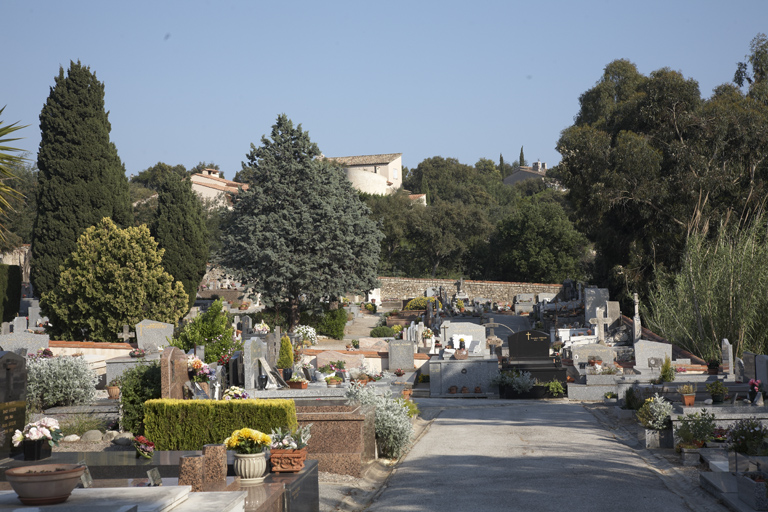 Le premier cimetière de la Croisette. Au fond la partie la plus ancienne, au premier plan, la première extension.