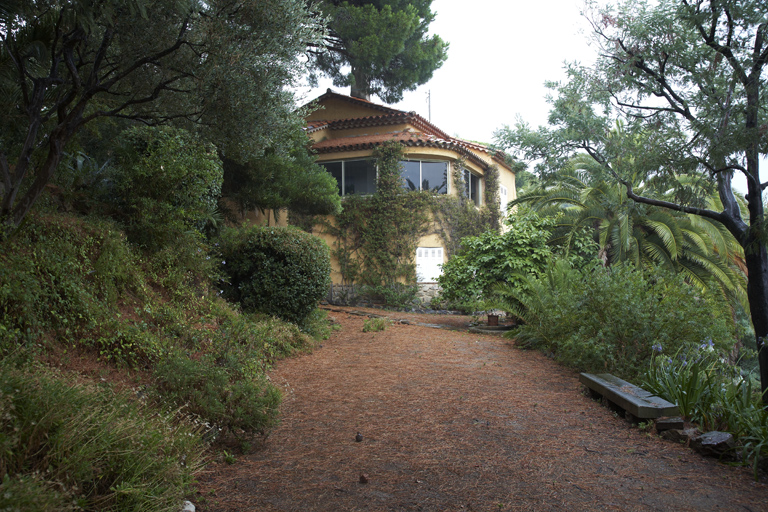 Angle sud-ouest. Vue prise d'une allée du jardin.