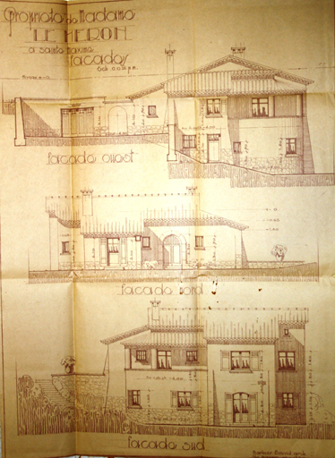 Propriété de Madame Le Héron à Sainte-Maxime. Façades.