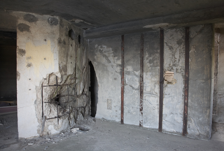Poste de direction ou Flackleitstand de la batterie allemande "Greif", intérieur de l'étage.