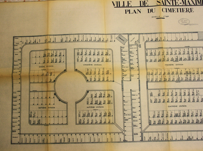 Ville de Sainte-Maxime. Plan du cimetière. [Carrés nord-ouest. Extension de 1932.]