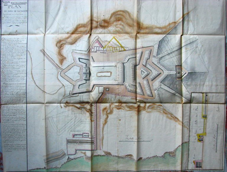 Plan du fort de la Malgue exprimant en même temps l’état actuel des ouvrages (…). 1775.