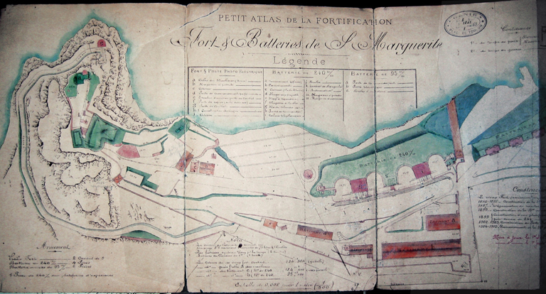 Petit atlas de la fortification. Fort et batteries de S Marguerite. 1911.