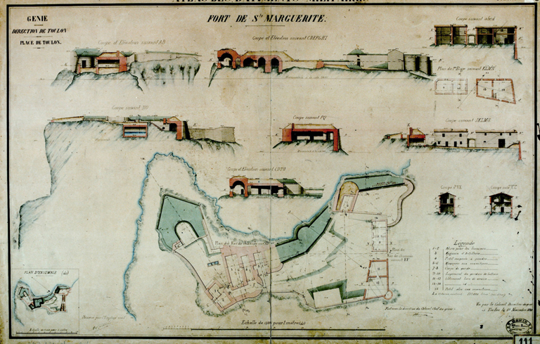 Atlas des bâtiments militaires. Fort de Ste-Marguerite. 1880.