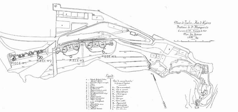 Batterie de Sainte-Marguerite. Plan des dessus. 1930.