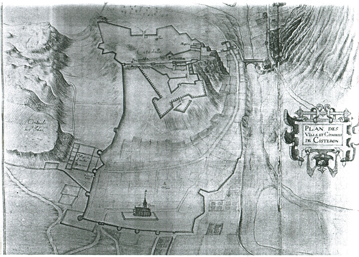 Plan des ville et citadelle de Sisteron. ; Plan des ville et citadelle de Cisteron.