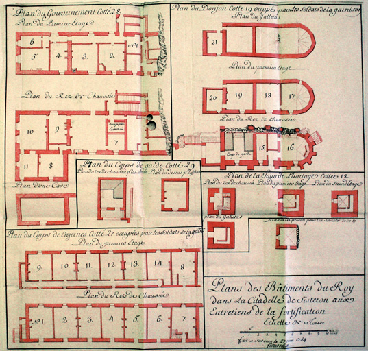 Plan des bâtiments du Roy dans la citadelle de Sisteron aux Entretiens de la fortification.